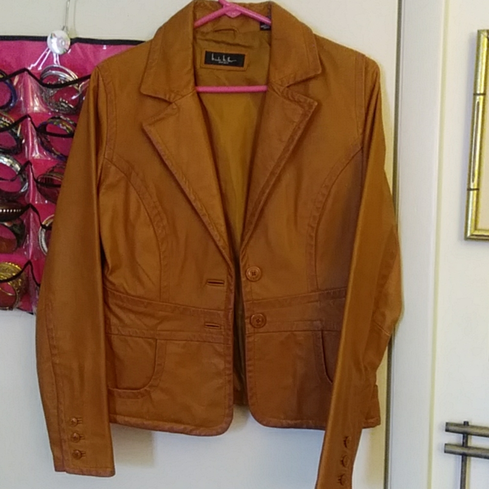 Nicole Miller leather jacket / blazer